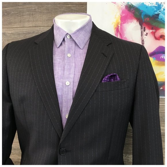 Ted baker Mens Suit‎ Jacket Blazer Sport Coat Two Button Wool 42L Casual Formal - Picture 2 of 13